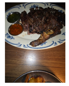 Cooked steak on a plate