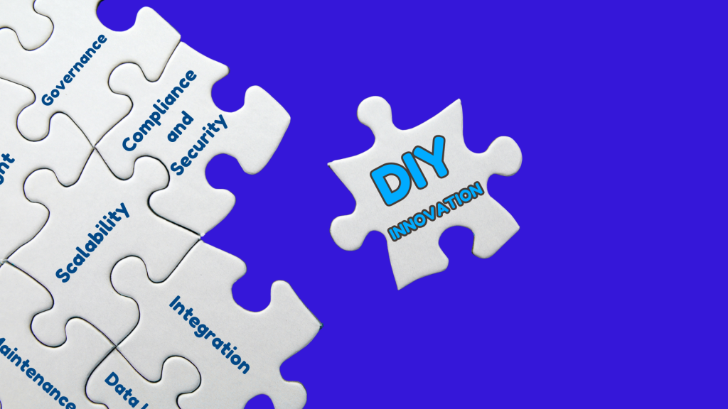 Puzzle pieces connecting DIY Innovation to key business concerns