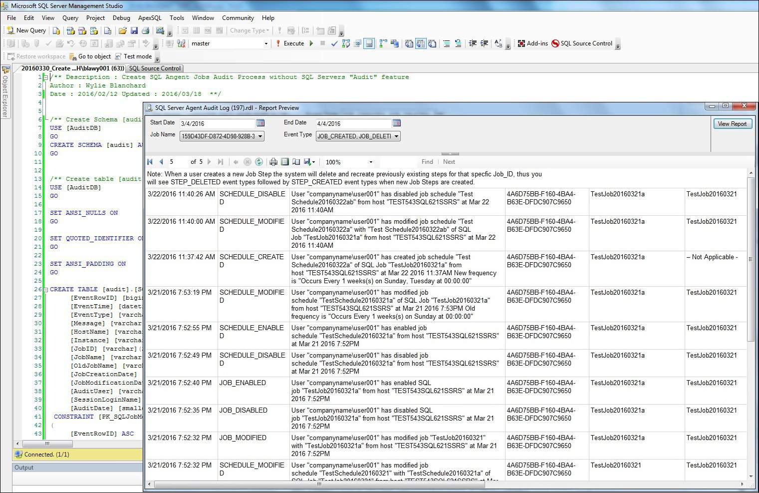 Simple Audit of SQL Server Agent: @SpiceWorks