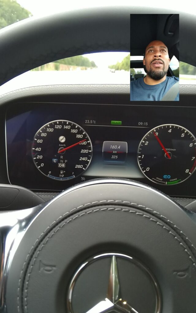 Wylie driving on the autobahn in Germany