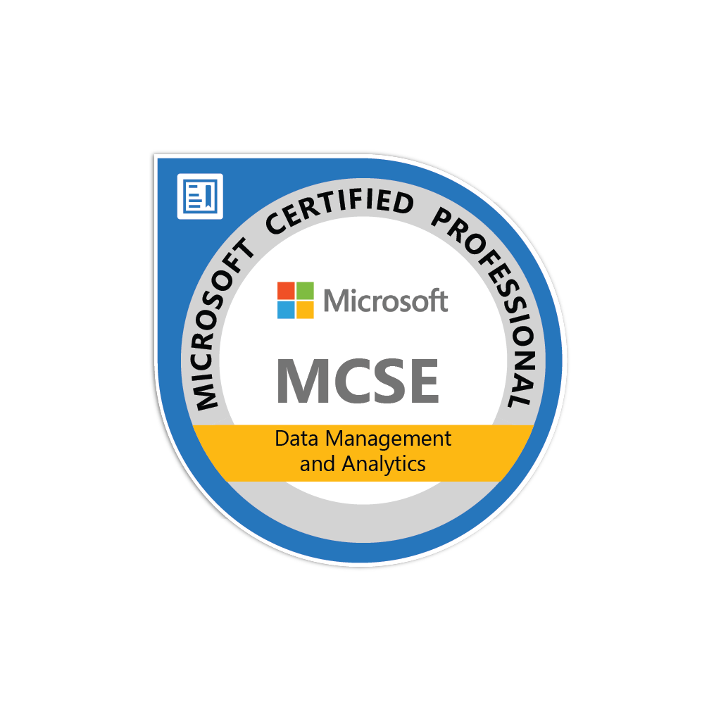Microsoft Certified Solutions Expert (MCSE): Data Management and Analytics logo
